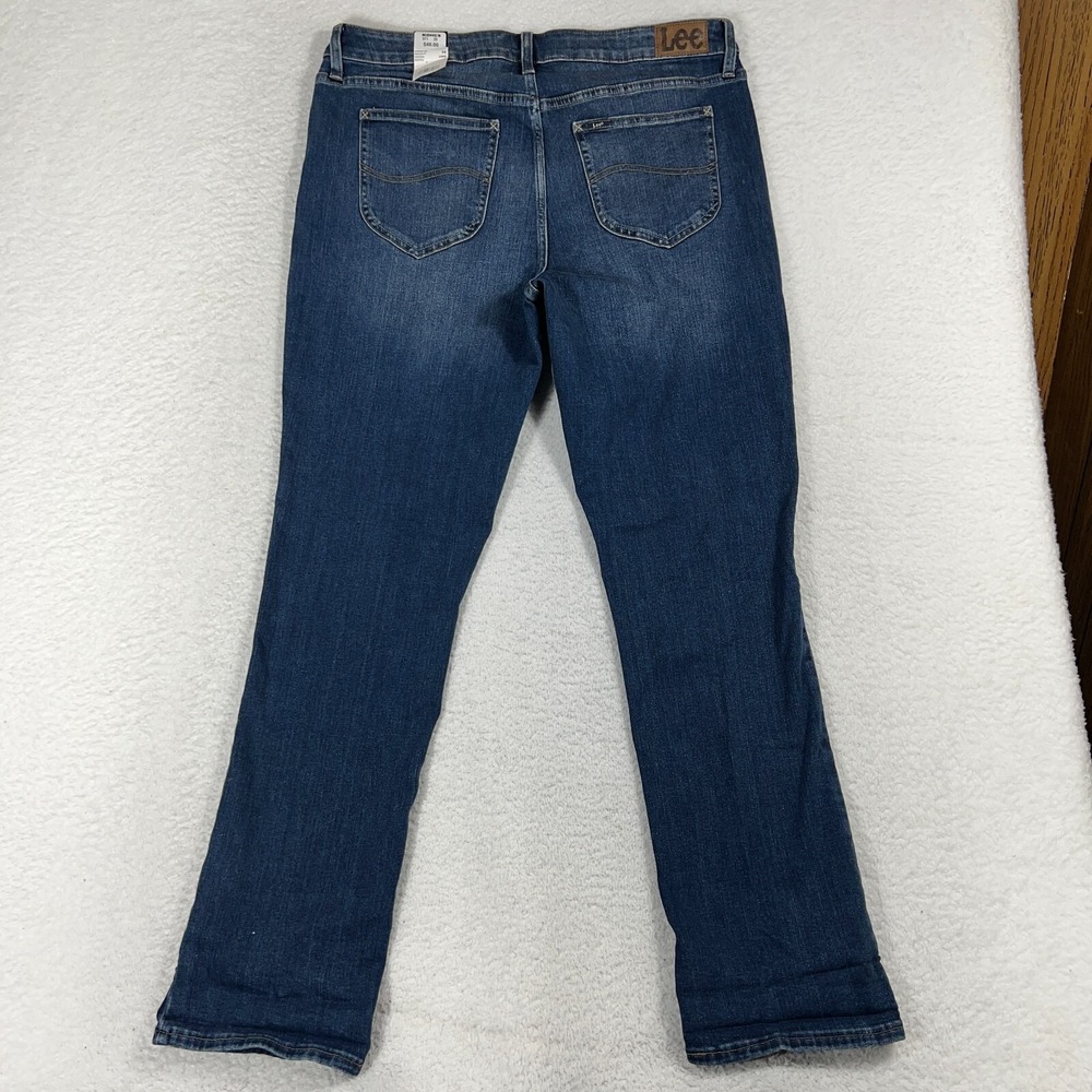 Lee Women's Jeans 16 (35x31) Regular Fit Mid Rise Straight Leg Blue Denim - Picture 8 of 12